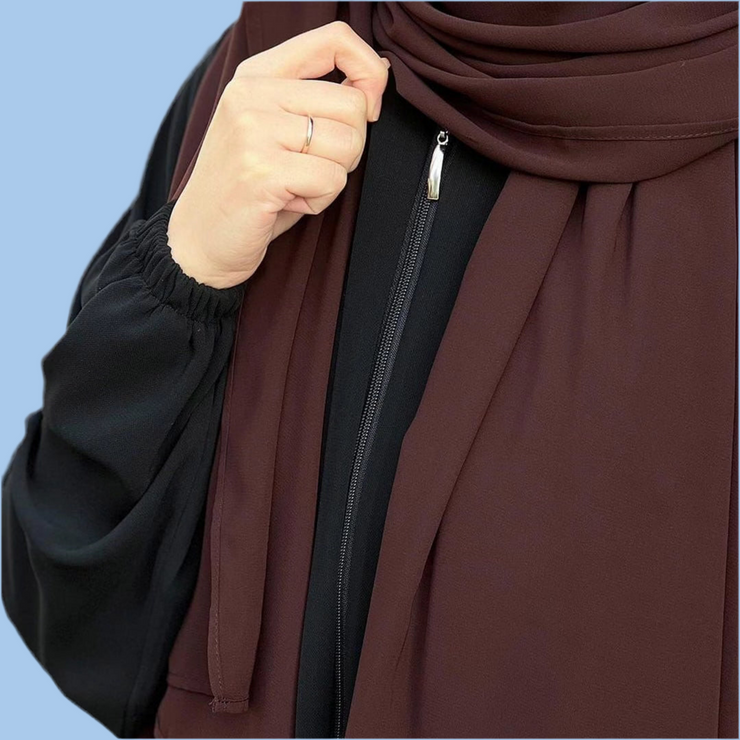 Chocolaty Abaya with stroller