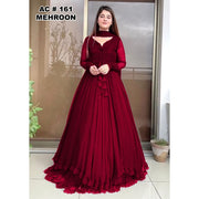 Beautiful two layers dress Two Layers Border Flare Maxi With dupatta 3pcs